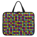 Colorful Houndstooth Pattern Print Laptop Sleeve With Handle