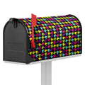 Colorful Houndstooth Pattern Print Mailbox Cover