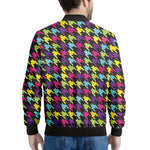 Colorful Houndstooth Pattern Print Men's Bomber Jacket