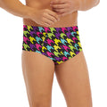 Colorful Houndstooth Pattern Print Men's Briefs