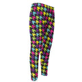 Colorful Houndstooth Pattern Print Men's Compression Pants
