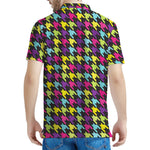 Colorful Houndstooth Pattern Print Men's Polo Shirt