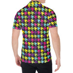 Colorful Houndstooth Pattern Print Men's Shirt