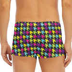 Colorful Houndstooth Pattern Print Men's Short Boxer Briefs