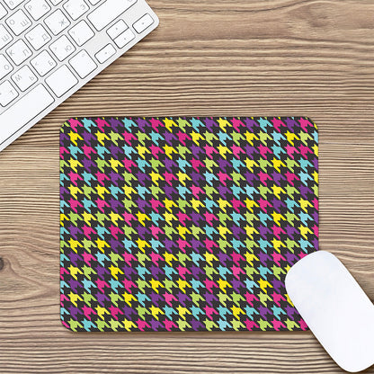 Colorful Houndstooth Pattern Print Mouse Pad