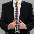 Colorful Houndstooth Pattern Print Necktie