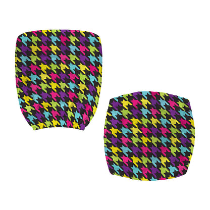 Colorful Houndstooth Pattern Print Office Chair Cover