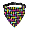 Colorful Houndstooth Pattern Print Over The Collar Dog Bandana
