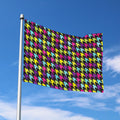 Colorful Houndstooth Pattern Print Polyester Flag