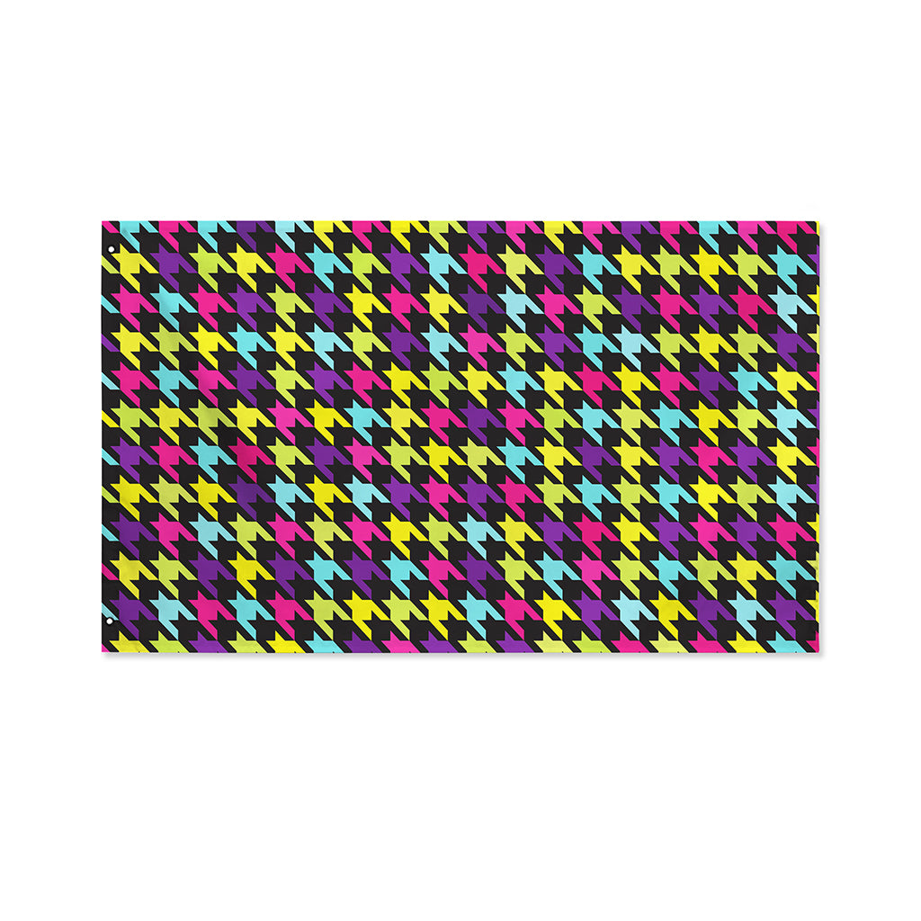 Colorful Houndstooth Pattern Print Polyester Flag