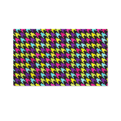 Colorful Houndstooth Pattern Print Polyester Flag