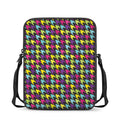 Colorful Houndstooth Pattern Print Rectangular Crossbody Bag