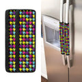 Colorful Houndstooth Pattern Print Refrigerator Handle Covers