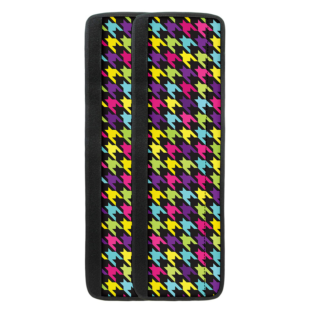 Colorful Houndstooth Pattern Print Refrigerator Handle Covers