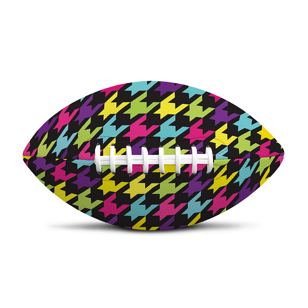 Colorful Houndstooth Pattern Print Rugby Ball