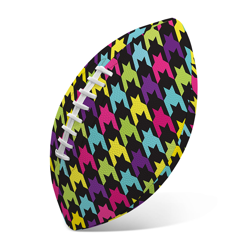 Colorful Houndstooth Pattern Print Rugby Ball