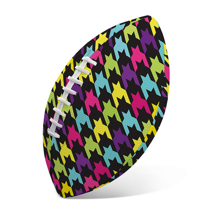Colorful Houndstooth Pattern Print Rugby Ball