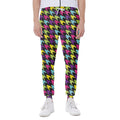 Colorful Houndstooth Pattern Print Joggers