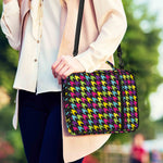 Colorful Houndstooth Pattern Print Shoulder Strap Bible Bag