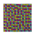 Colorful Houndstooth Pattern Print Silk Bandana