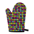 Colorful Houndstooth Pattern Print Single Oven Mitt