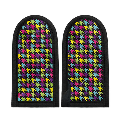 Colorful Houndstooth Pattern Print Skillet Handle Cover