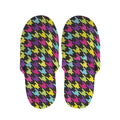 Colorful Houndstooth Pattern Print Slippers