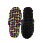 Colorful Houndstooth Pattern Print Slippers