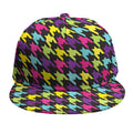 Colorful Houndstooth Pattern Print Snapback Cap