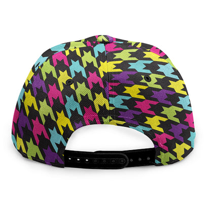 Colorful Houndstooth Pattern Print Snapback Cap