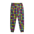 Colorful Houndstooth Pattern Print Sweatpants