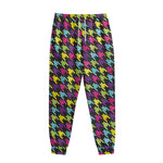 Colorful Houndstooth Pattern Print Sweatpants
