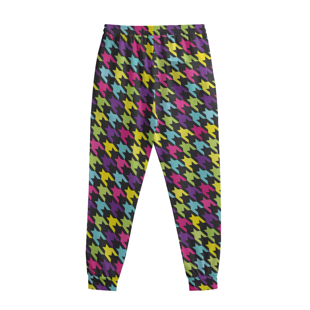Colorful Houndstooth Pattern Print Sweatpants