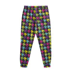 Colorful Houndstooth Pattern Print Sweatpants