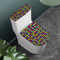 Colorful Houndstooth Pattern Print Toilet Lid And Tank Cover Set