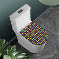 Colorful Houndstooth Pattern Print Toilet Lid Cover
