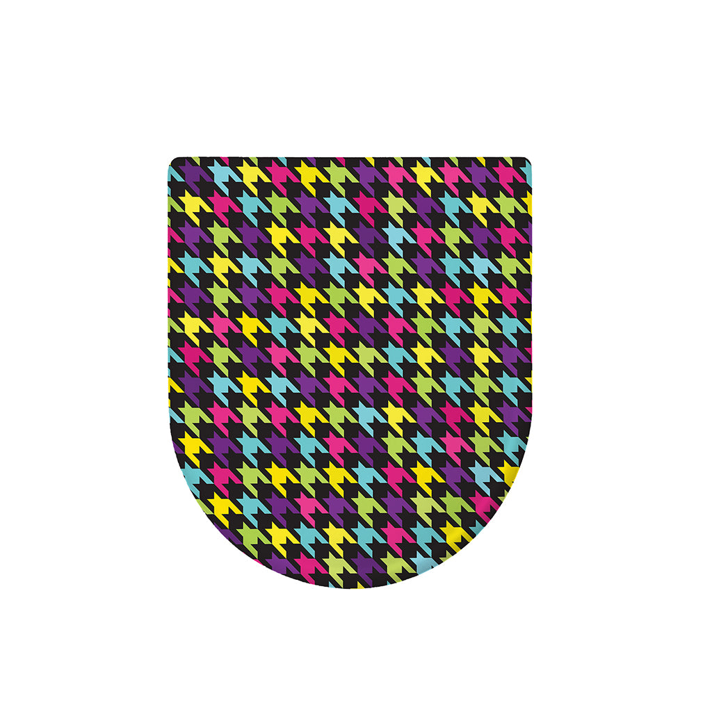 Colorful Houndstooth Pattern Print Toilet Lid Cover