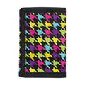 Colorful Houndstooth Pattern Print Trifold Wallet