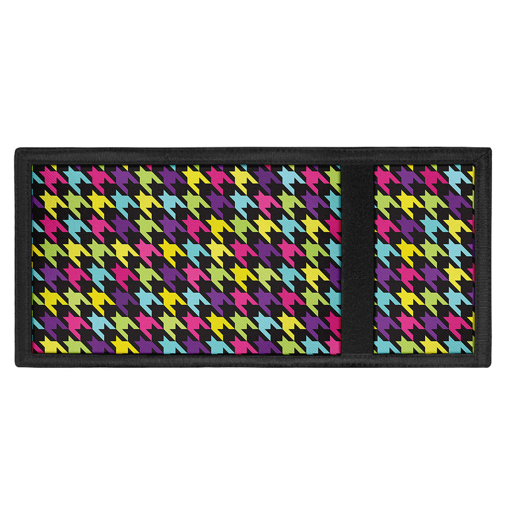 Colorful Houndstooth Pattern Print Trifold Wallet
