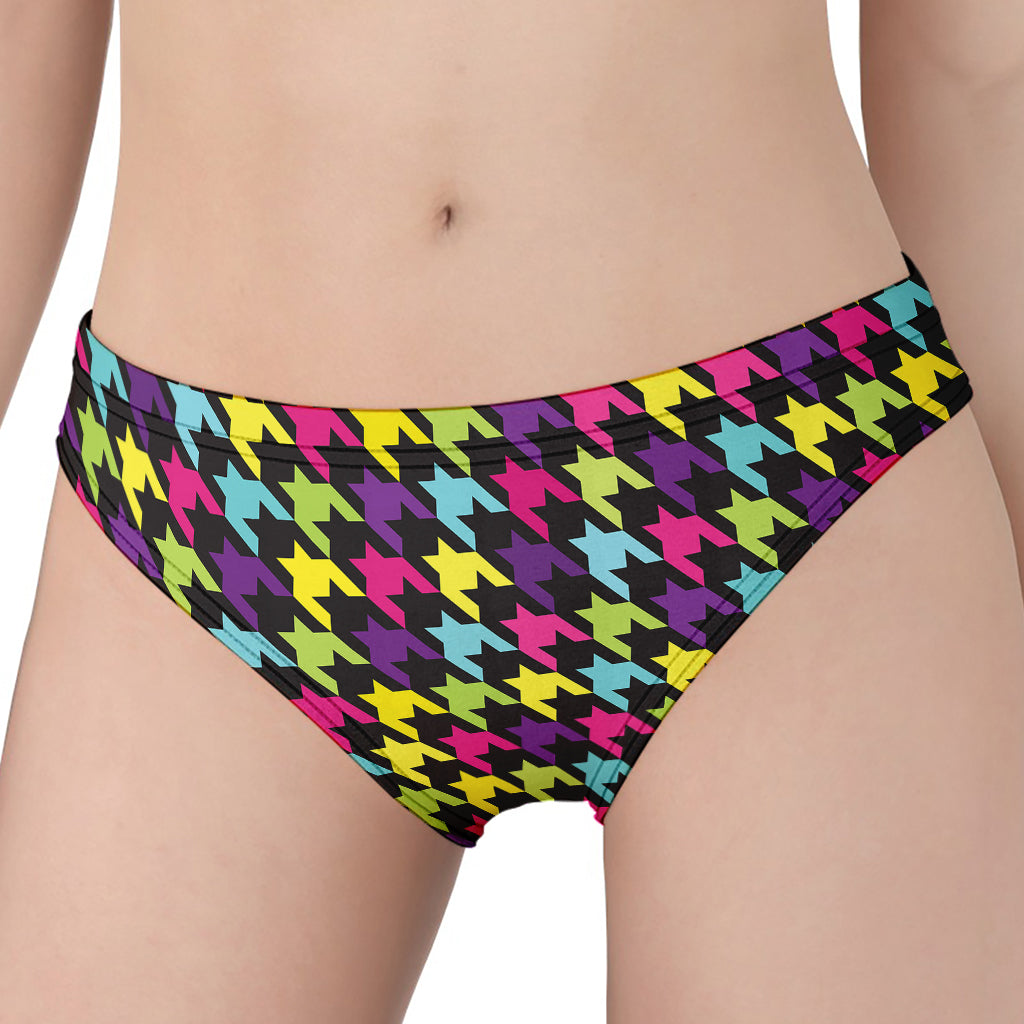 Colorful Houndstooth Pattern Print Women's Panties