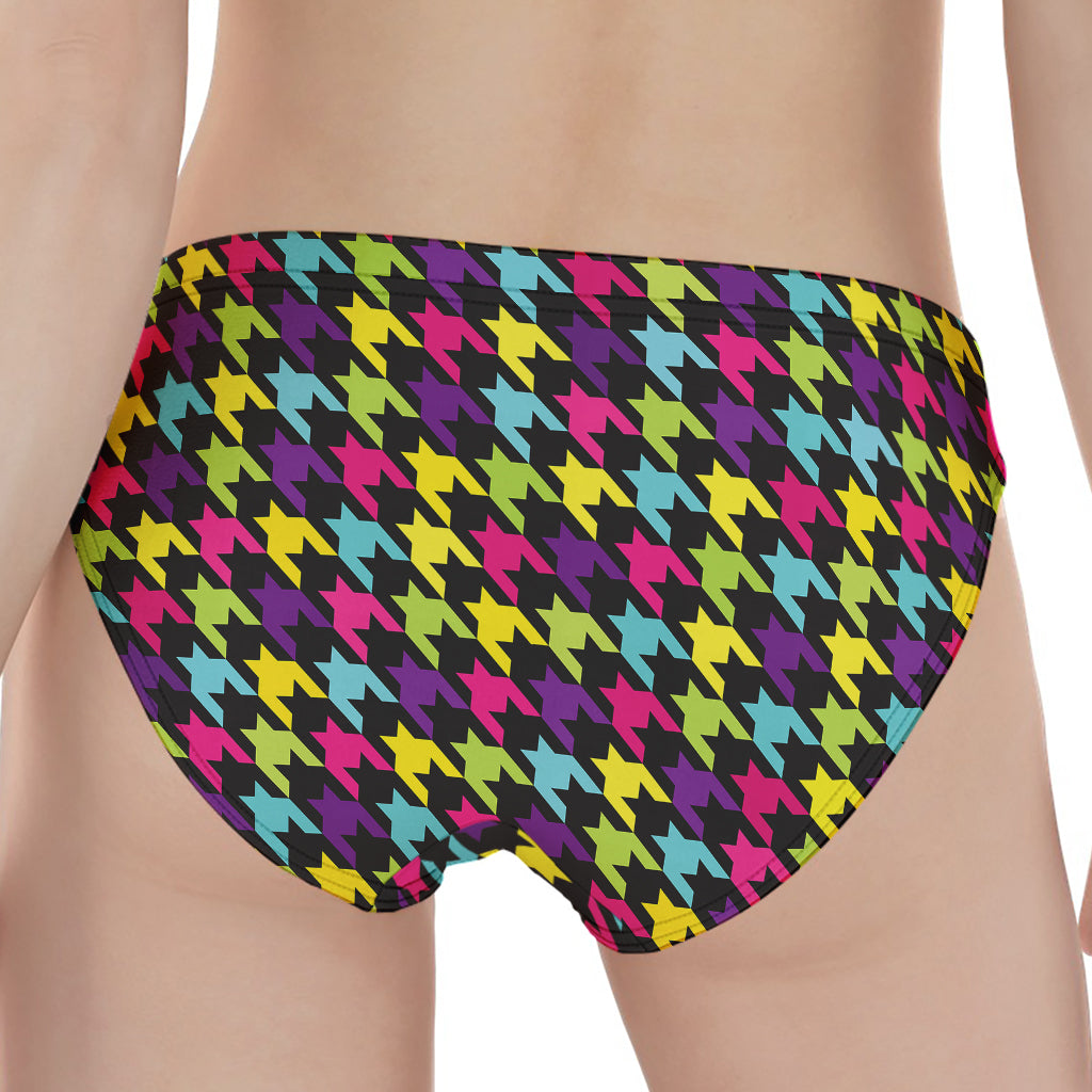 Colorful Houndstooth Pattern Print Women's Panties