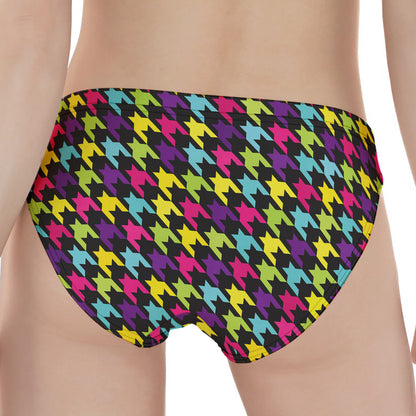 Colorful Houndstooth Pattern Print Women's Panties