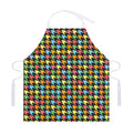 Colorful Houndstooth Print Adjustable Apron