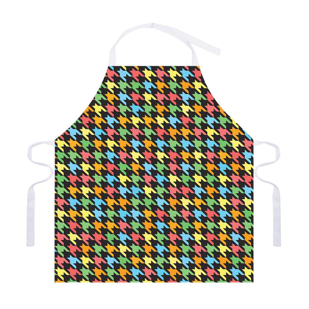 Colorful Houndstooth Print Adjustable Apron