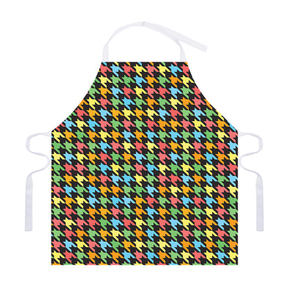 Colorful Houndstooth Print Adjustable Apron