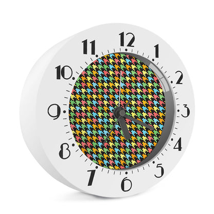 Colorful Houndstooth Print Alarm Clock