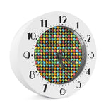 Colorful Houndstooth Print Alarm Clock