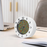 Colorful Houndstooth Print Alarm Clock