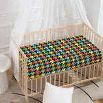 Colorful Houndstooth Print Baby Crib Sheet