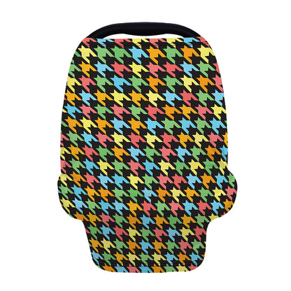 Colorful Houndstooth Print Baby Seat Cover